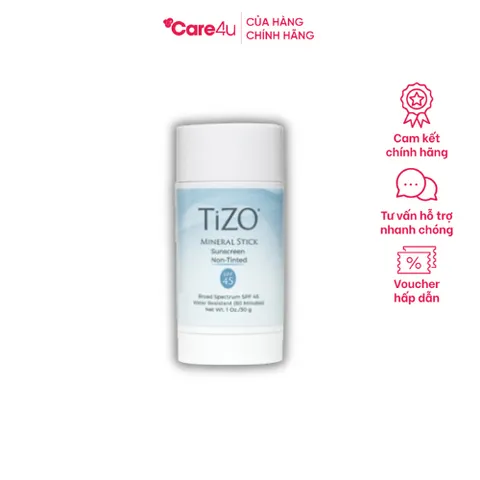 Lăn Chống Nắng Khoáng Chất TiZO SPF 45 Không Màu 30g - Bảo Vệ Da Mặt và Cơ Thể, Chống Nước, Dễ Dàng Sử Dụng Hàng Ngày