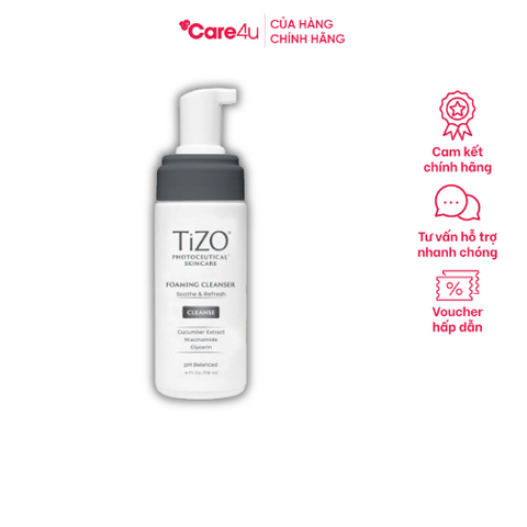 Bọt rửa mặt TiZO Photoceutical 118ML - Làm sạch dịu nhẹ, dưỡng ẩm, phù hợp cho mọi loại da với Niacinamide và chiết xuất dưa chuột.