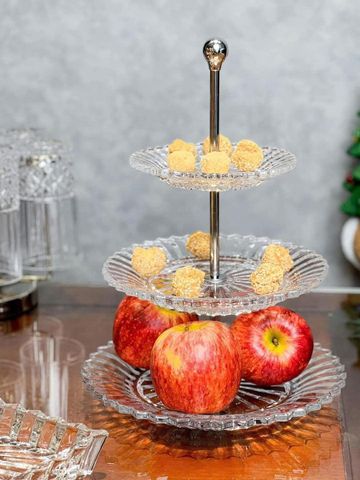 Kệ Bánh 3 Tầng Vessen - Thiết Kế Pha Lê Sang Trọng, Bày Bánh Kẹo và Đồ Tráng Miệng Hoàn Hảo cho Bàn Tiệc