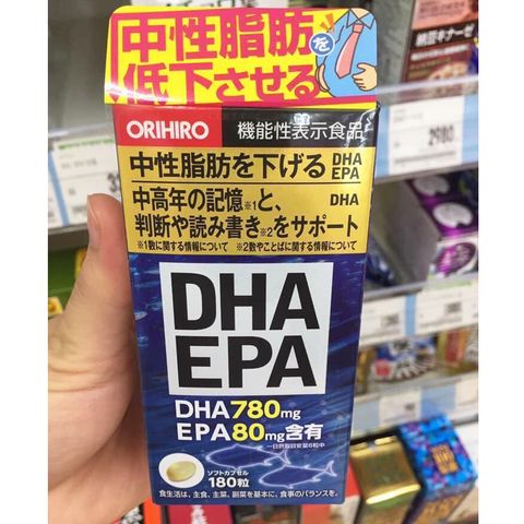 Viên uống bổ não Orihiro DHA EPA 180 viên - Hỗ trợ trí nhớ, phát triển trí não, giảm mỡ máu, tăng cường sức khỏe tim mạch Nhật Bản