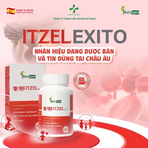 Viên uống ITZel EXITO nhập khẩu trực tiếp từ Tây Ban Nha giúp giảm tình trạng thiếu máu, hỗ trợ ngăn ngừa dị tật thai nhi - Lọ 30 viên