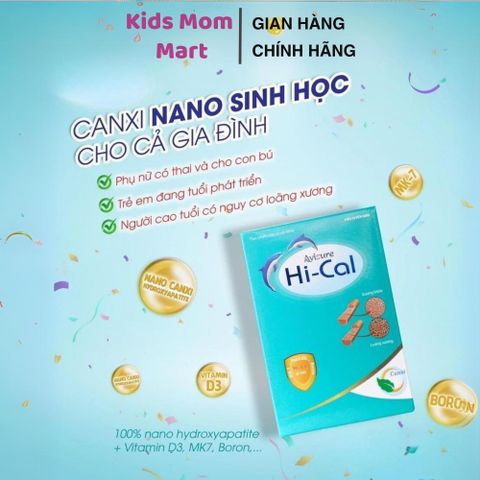 Viên Canxi Nano Sinh Học Avisure Hical cho Bà Bầu và Phụ Nữ Cho Con Bú - Hỗ Trợ Phát Triển Xương Chắc Khỏe, Ngăn Ngừa Loãng Xương