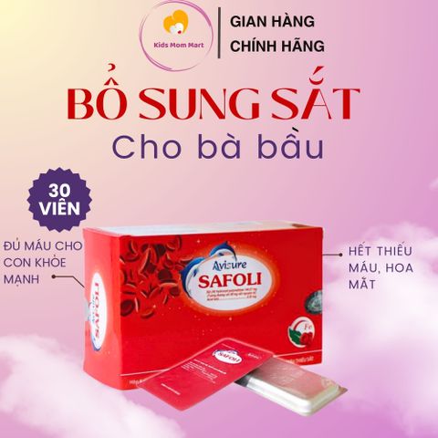 Viên Bổ Sung Sắt và Acid Folic Cho Bà Bầu Safoli Avisure - Dinh Dưỡng Thiết Yếu Giúp Mẹ Khỏe Mạnh và Thai Nhi Phát Triển Tốt