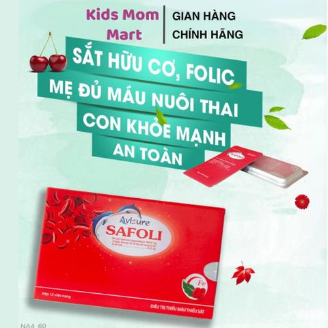 Viên Bổ Sung Sắt và Acid Folic Cho Bà Bầu Safoli Avisure - Dinh Dưỡng Thiết Yếu Giúp Mẹ Khỏe Mạnh và Thai Nhi Phát Triển Tốt