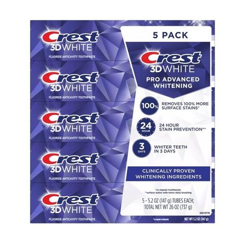 Kem đánh răng Crest 3D White Pro Advanced Whitening 147g - Giải pháp trắng sáng hiệu quả, loại bỏ vết bẩn, tự tin nụ cười rạng rỡ
