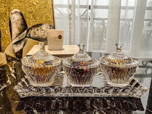 Đĩa Thố Pha Lê Rogaska Crown Jewel - Sang Trọng, Lịch Sự, Thiết Kế Tinh Xảo, Trang Trí Bàn Tiệc Ngày Tết, Quà Tặng Độc Đáo