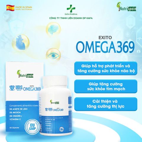 Viên dầu cá EXITO OMEGA 369 nhập khẩu Tây Ban Nha - Tăng cường thị lực, tim mạch, hỗ trợ não bộ (Hộp 30 viên)