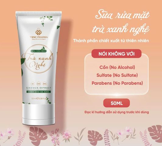 Sữa Rửa Mặt Trà Xanh Nghệ Nét Hoa 50g - Dưỡng Ẩm & Làm Sạch Da Thích Hợp Cho Da Khô, Chứa Thành Phần Tự Nhiên