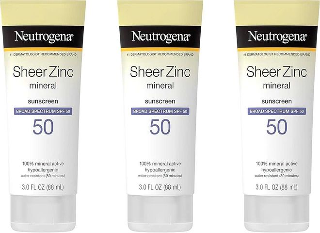 Kem Chống Nắng Khoáng Neutrogena Sheer Zinc SPF50 - Bảo Vệ Da Nhạy Cảm, Chống UV, Chiết Xuất Tự Nhiên, Thích Hợp Cho Trẻ Em