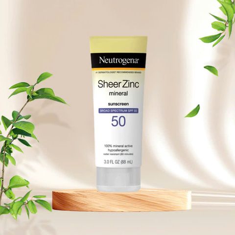 Kem Chống Nắng Khoáng Neutrogena Sheer Zinc SPF50 - Bảo Vệ Da Nhạy Cảm, Chống UV, Chiết Xuất Tự Nhiên, Thích Hợp Cho Trẻ Em