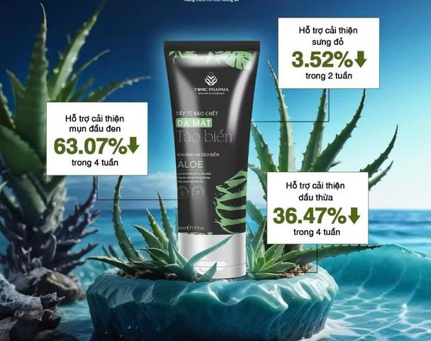 Tẩy Tế Bào Chết Mặt Tảo Biển Nét Hoa 50g - Chiết Xuất Lô Hội và Hoa Cúc, Giúp Da Mềm Mịn và Tươi Sáng