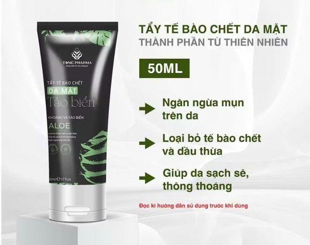Tẩy Tế Bào Chết Mặt Tảo Biển Nét Hoa 50g - Chiết Xuất Lô Hội và Hoa Cúc, Giúp Da Mềm Mịn và Tươi Sáng