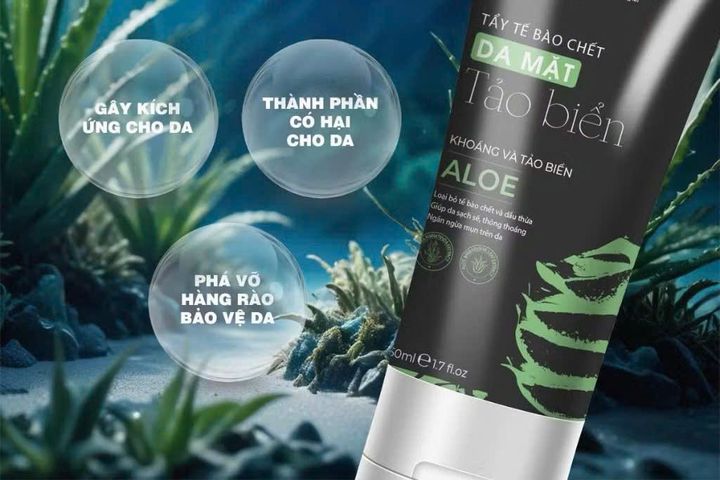 Tẩy Tế Bào Chết Mặt Tảo Biển Nét Hoa 50g - Chiết Xuất Lô Hội và Hoa Cúc, Giúp Da Mềm Mịn và Tươi Sáng