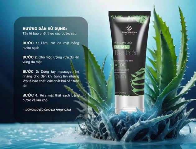 Tẩy Tế Bào Chết Mặt Tảo Biển Nét Hoa 50g - Chiết Xuất Lô Hội và Hoa Cúc, Giúp Da Mềm Mịn và Tươi Sáng