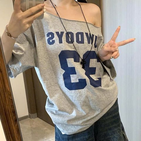Áo Thun Lệch Vai Nữ Màu Xám INNOVA - Chất Liệu Polyester Thời Trang Quyến Rũ Dùng Hàng Ngày Size S, M