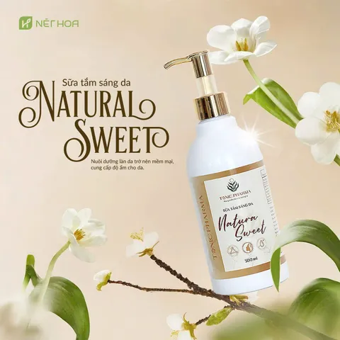 Sữa Tắm Dưỡng Sáng Natura Sweet 300ml - Combo Dung Dịch Vệ Sinh Phụ Nữ Rose Merry Kèm Nước Hoa Daisy CV