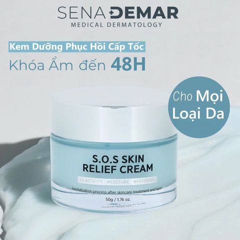 Kem Dưỡng SenaDerma S.O.S Skin Relief Cream 50ml - Phục hồi Cấp ẩm và Dưỡng Trắng Da, Phù hợp với Da Nhạy Cảm