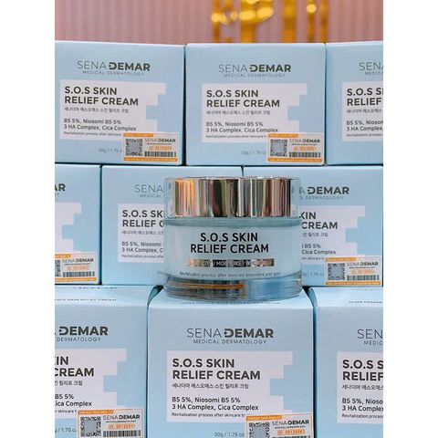 Kem Dưỡng SenaDerma S.O.S Skin Relief Cream 50ml - Phục hồi Cấp ẩm và Dưỡng Trắng Da, Phù hợp với Da Nhạy Cảm