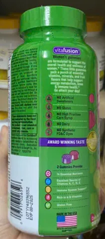 Kẹo Bổ Đa Vitamin Vitafusion cho Phụ Nữ - 220 Viên, Hỗ Trợ Sức Khỏe Thai Kỳ, Bổ Sung Dinh Dưỡng Thiết Yếu