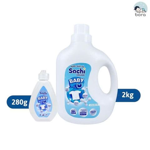 Nước Giặt Xả Cho Bé Sachi Organic 280g - Giặt Sạch & Xả Mềm Cho Trẻ Em, Hương Cỏ Ngọt & Hoa Hồng An Toàn, Tự Nhiên