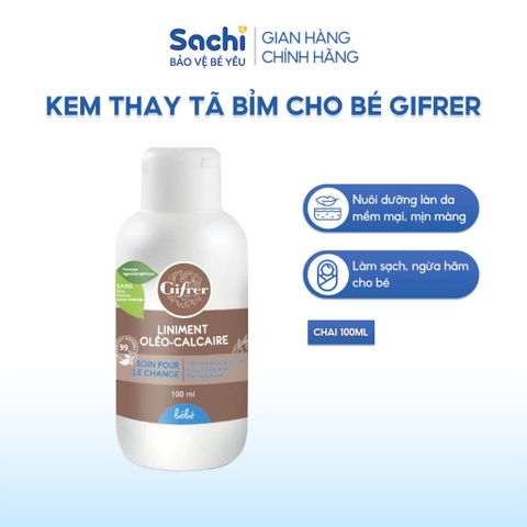 Kem thay tã Liniment Gifrer 100ml - Dưỡng ẩm, chống hăm cho da bé mềm mại, mịn màng - Sản phẩm từ Pháp