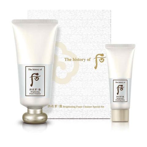 Bộ Sữa Rửa Mặt The History Of Whoo Brightening Foam Cleanser 180ml + Tặng 40ml - Giúp Làm Sạch Sâu và Làm Sáng Da Chống Lão Hóa