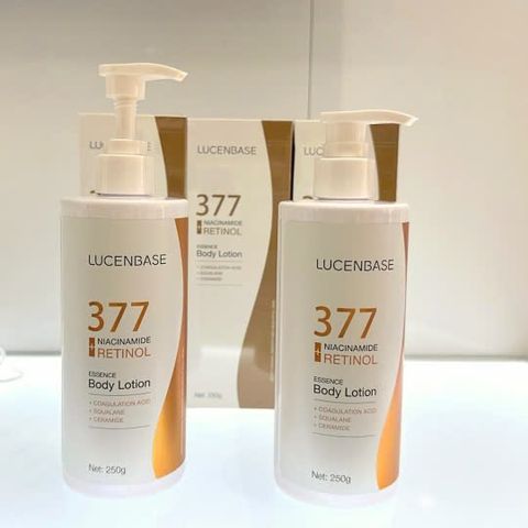 Dưỡng Thể Trắng Da Lucenbase 377 Niacinamide & Retinol Essence Lotion 250g - Sáng Da, Dưỡng Ẩm, Chống Lão Hóa Toàn Diện