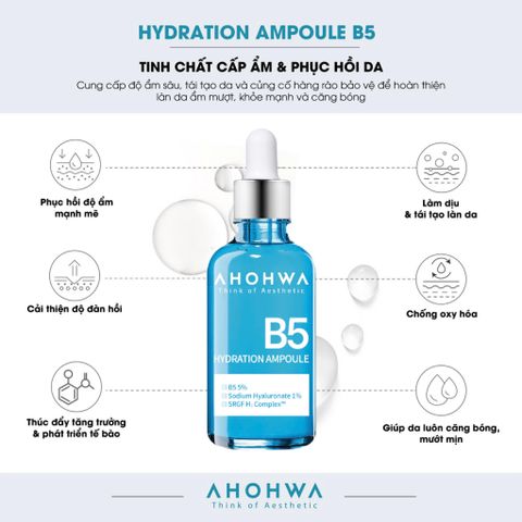 Serum Ahohwa Hydration Ampoule B5 50ml - Cấp Ẩm và Phục Hồi Da, Chăm Sóc Da Hàn Quốc, Giúp Da Mềm Mại và Khỏe Mạnh