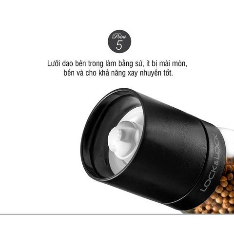 Hũ Xay Tiêu Thủy Tinh Lock&Lock CKO116 - 170ml, Thiết Kế Sang Trọng, Chất Liệu Cao Cấp, Tiện Lợi Trong Bếp, Màu Ngẫu Nhiên