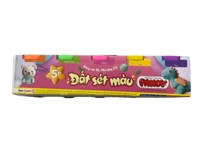 Bột Nặn Màu Sắc Pandy 5 Hủ – Đất Nặn An Toàn Cho Trẻ Em, Khám Phá Nghệ Thuật Sáng Tạo, Thương Hiệu Green Academy VN
