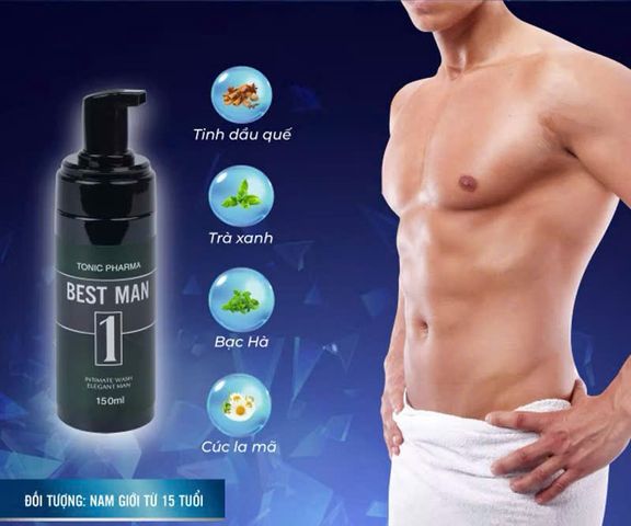 Dung Dịch Vệ Sinh Nam BEST MAN 150ml - Gel Rửa Sạch Khu Vực Nhạy Cảm, Hương Thơm Nam Tính, Dưỡng Ẩm Da