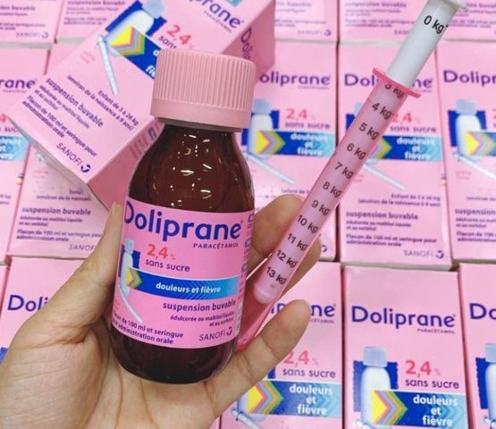 Siro hạ sốt Doliprane - Pháp 100ml cho bé từ 3-26kg hàng mới về