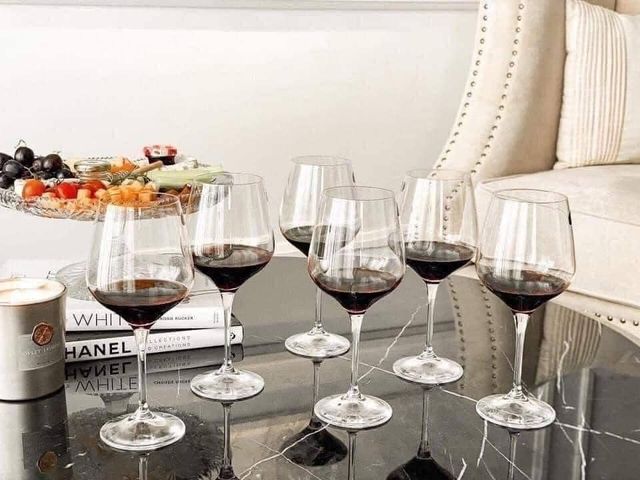 Bộ ly vang Bohemia Rebecca 540ml - Set 6 chiếc pha lê cao cấp, an toàn, chịu nhiệt trên 400 độ C, thích hợp cho bữa tiệc sang trọng