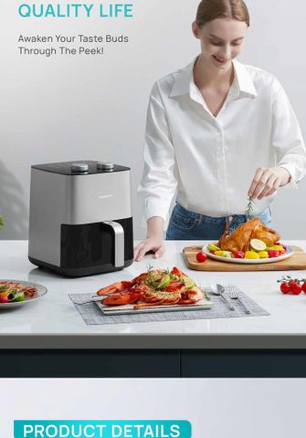 Nồi Chiên Không Dầu Gweich GMA-45M01 4.5L - Chiên Hấp Đa Năng 2 Trong 1, Công Nghệ Nấu Lành Mạnh, Tiết Kiệm Thời Gian