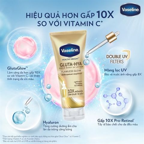 [ Hàng Nhập Khẩu ] Dưỡng Thể Ban Ngày Vaseline 10x Vàng 330ml  - tuýp