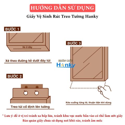 Giấy Vệ Sinh Treo Tường Hanky Khăn Giấy Rút Cao Cấp