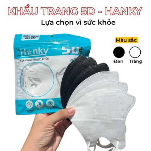 Khẩu Trang 3 Lớp Hanky Kháng Khuẩn Chống Tia UV - Thiết Kế 5D Thoáng Khí, Bảo Vệ Đường Hô Hấp Hiệu Quả Cho Trẻ Em