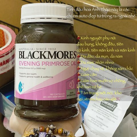 Tinh dầu hoa Anh Thảo Blackmores Evening Primrose Oil Úc 190 viên