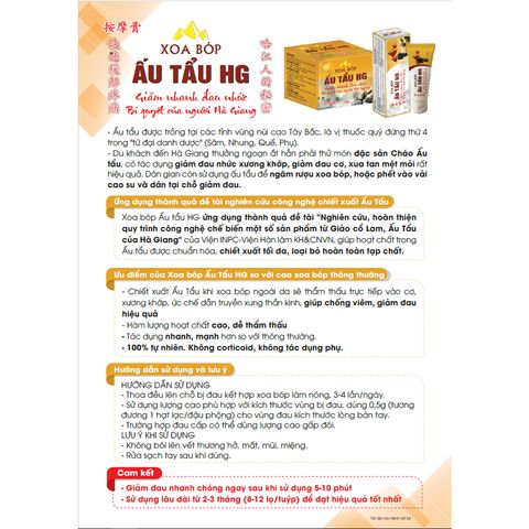 Dầu Xoa Bóp Ấu Tẩu Hà Giang - Giảm Đau Nhức, Đau Lưng, Đau Vai Gáy, Hỗ Trợ Điều Trị Bầm Tím, Sưng Tấy 150ml