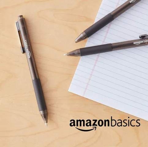 Hộp 12 chiếc bút bi Amazon Basics Mỹ - Màu đen, viết trơn, chữ đẹp, hoàn hảo cho học sinh, văn phòng và sáng tạo nghệ thuật.