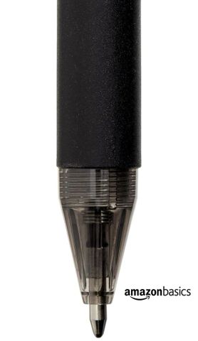 Hộp 12 chiếc bút bi Amazon Basics Mỹ - Màu đen, viết trơn, chữ đẹp, hoàn hảo cho học sinh, văn phòng và sáng tạo nghệ thuật.