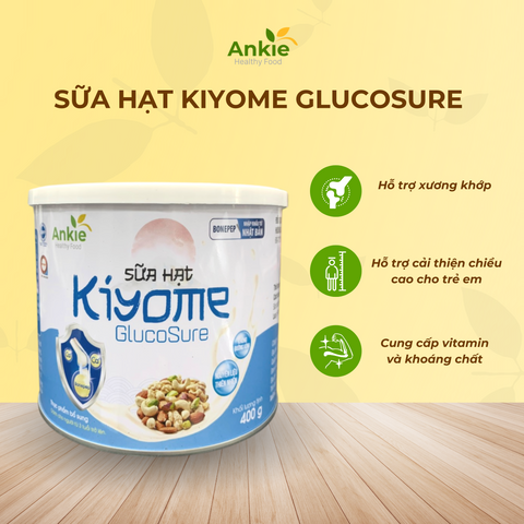 Sữa hạt Kiyome Glucosure ANKIE HEALTHY FOOD bổ sung canxi không đường cho người tiểu đường, 400g, dinh dưỡng cho người ăn chay.