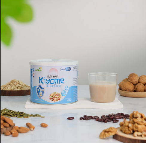 Sữa hạt Kiyome Glucosure ANKIE HEALTHY FOOD bổ sung canxi không đường cho người tiểu đường, 400g, dinh dưỡng cho người ăn chay.