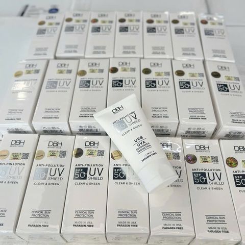 Kem Chống Nắng DBH Anti-Pollution UV Shield SPF50 - Bảo vệ da toàn diện 60ml, Thẩm thấu nhanh, chứa vitamin E và Hyaluronic Acid