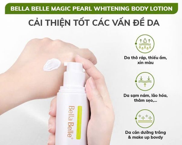 Kem Dưỡng Trắng Da Bella Belle Magic Pearl - Sữa Dưỡng Trắng Sáng Mịn Chống Nám, Tàn Nhang - 180ml