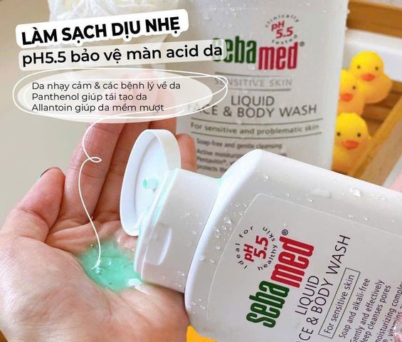 Sữa Rửa Mặt & Tắm Toàn Thân Sebamed Liquid Face & Body Wash 50ml - Chăm Sóc Da Nhạy Cảm - PH 5.5, Dưỡng Ẩm, Kiểm Nghiệm Da Liễu