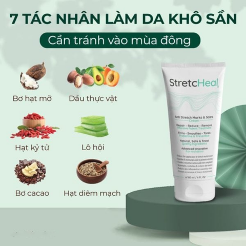 Kem tr.ị rạn da và chống sẹo cho mẹ bầu và sau sinh StretcHeal hàng Mỹ 180ml