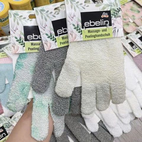 Đôi găng tay tắm tạo bọt, tẩy da chết Ebelin Đức