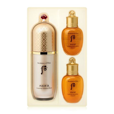 Set Kem Lót Whoo Essential Makeup Base 40ml - Dưỡng ẩm, Kiềm Dầu, Chống Nhăn, Tặng Toner và Sữa Dưỡng Mini, Lớp Nền Mịn Màng, Sáng Da