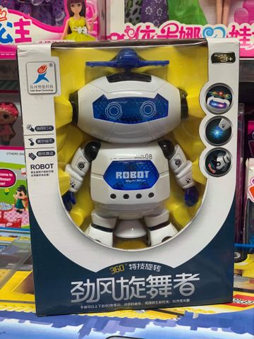 Đồ Chơi Robot Xoay 360 Độ Có Đèn và Âm Thanh - Đồ Chơi Sáng Tạo Phát Triển Trí Tuệ Cho Trẻ Em 3 Tuổi Trở Lên